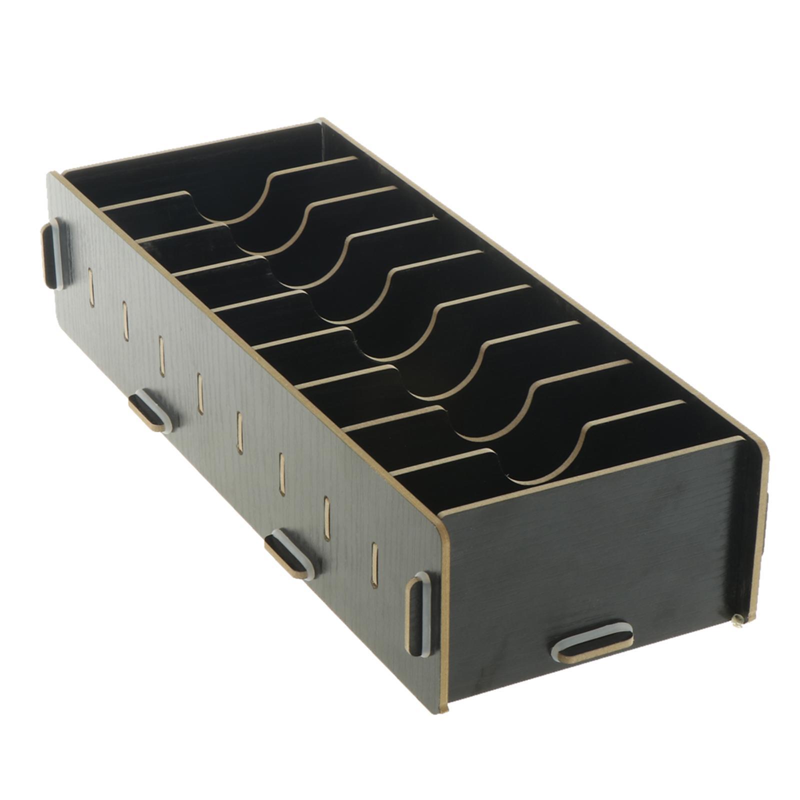 9 Dividers Card Holder, Name Card Organizer with Dividers Desktop Black