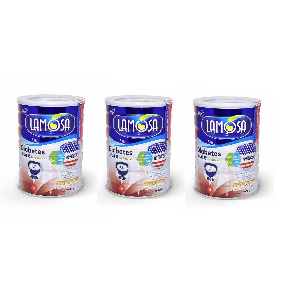 Bộ 3 Lon Sữa Bột LAMOSA DIABETES CARE - Dinh Dưỡng Cho Người Tiểu đường- Loại 900G