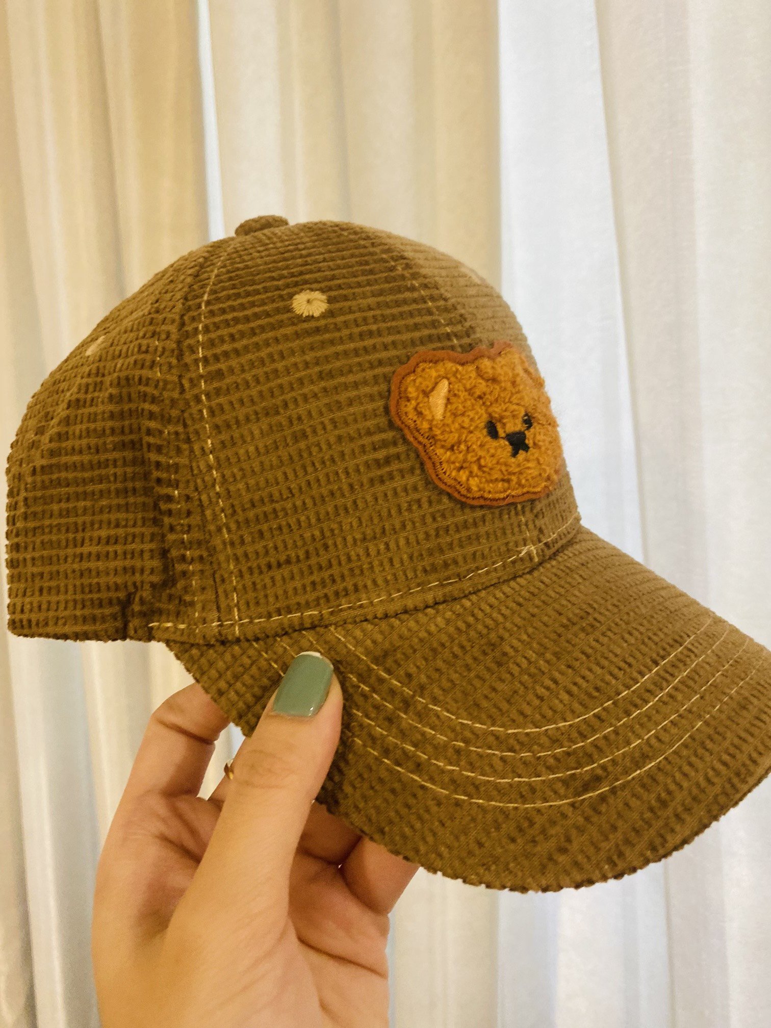 NÓN KẾT KAKI NHUNG HÌNH GẤU BEAR ĐÁNG YÊU