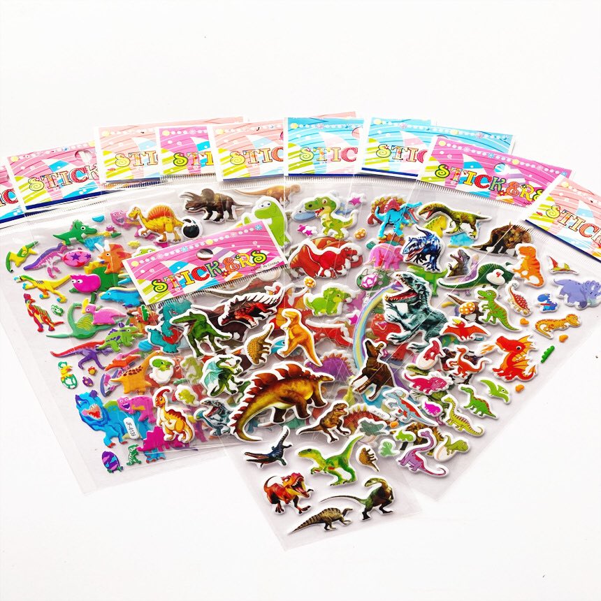 Combo 5 Vỉ Sticker 3D Nổi  Nhiều Mẫu Cho Bé