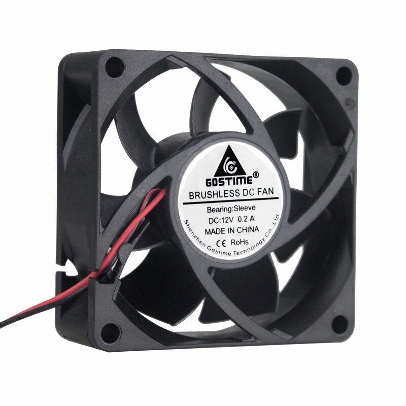 Gdstime 1 Pcs 1Pin 70mm x 11mm PC Case Cooling Fan 11V Computer Case Cooler 70x70x11mm DC Brushless Cooling Fan 7cm 7011s