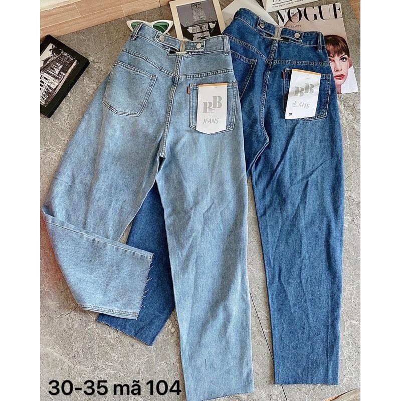 Quần baggy jean nữ    Quần baggy jean nữ size đại lưng kiểu từ 55kg đến 80kg hàng VNXK MS104 Bigsize 2KJean