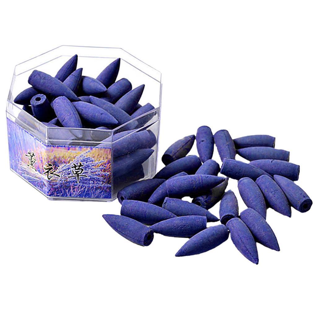 Incense Burner Backflow Censer Tower Holder +70pcs Lavender Incense Cone