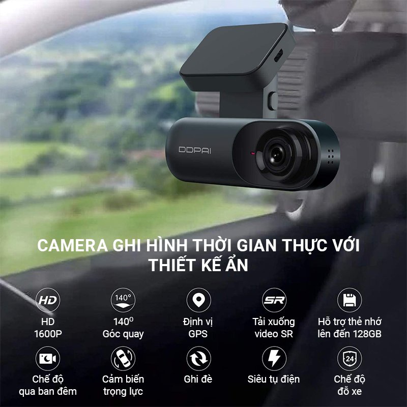 Camera Hành Trình Ô Tô Sothing DDPAI Dash Cam N3 GPS / N3 Pro GPS Độ Phân Giải 1600P- Hàng Chính Hãng