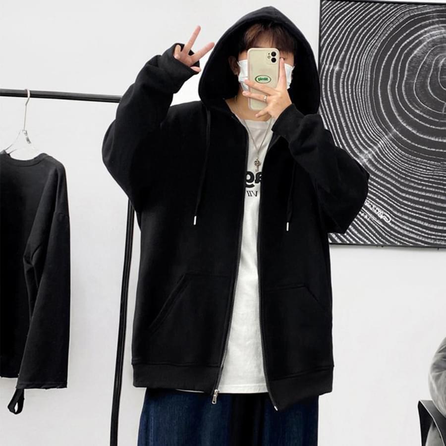 Áo Khoác Nỉ Bông Trơn Hoodie Zip Basic Form Rộng Unisex Nam Nữ Couple Ulzzang KUN