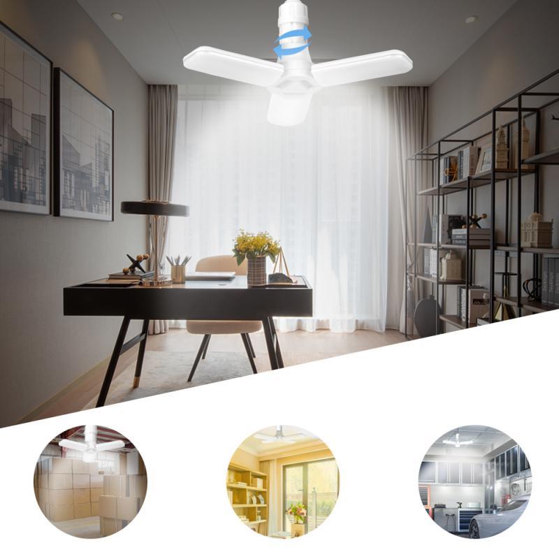 Bóng Đèn LED Siêu Sáng Chiếu Sáng Công Nghiệp E27 Quạt Trần Đèn LED Nhà Để Xe Đèn Gấp Biến Dạng Cho Nhà Xưởng Nhà