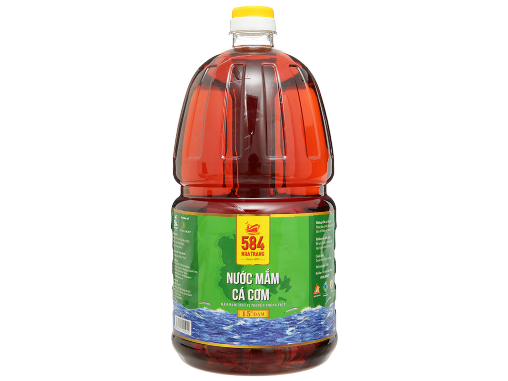 Chai 2 Lít, Nước mắm Cá Cơm 15 độ đạm- 584 Nha Trang - Nước mắm Truyền Thống, Date luôn mới.