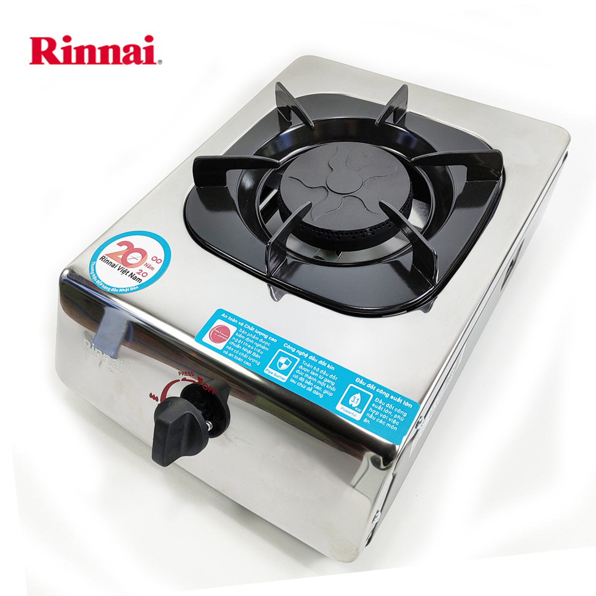 Bếp gas đơn Rinnai RV-MC15S, Chén gang đúc tiết kiệm gas - Hàng chính hãng