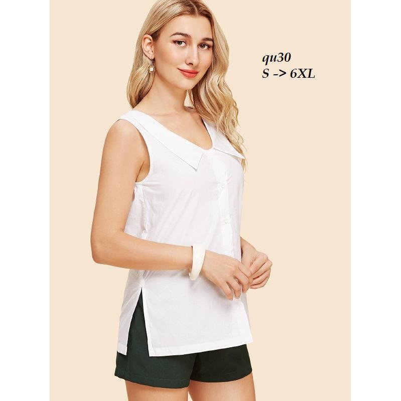 TOP132 ÁO TRẮNG XẺ TÀ THỜI TRANG