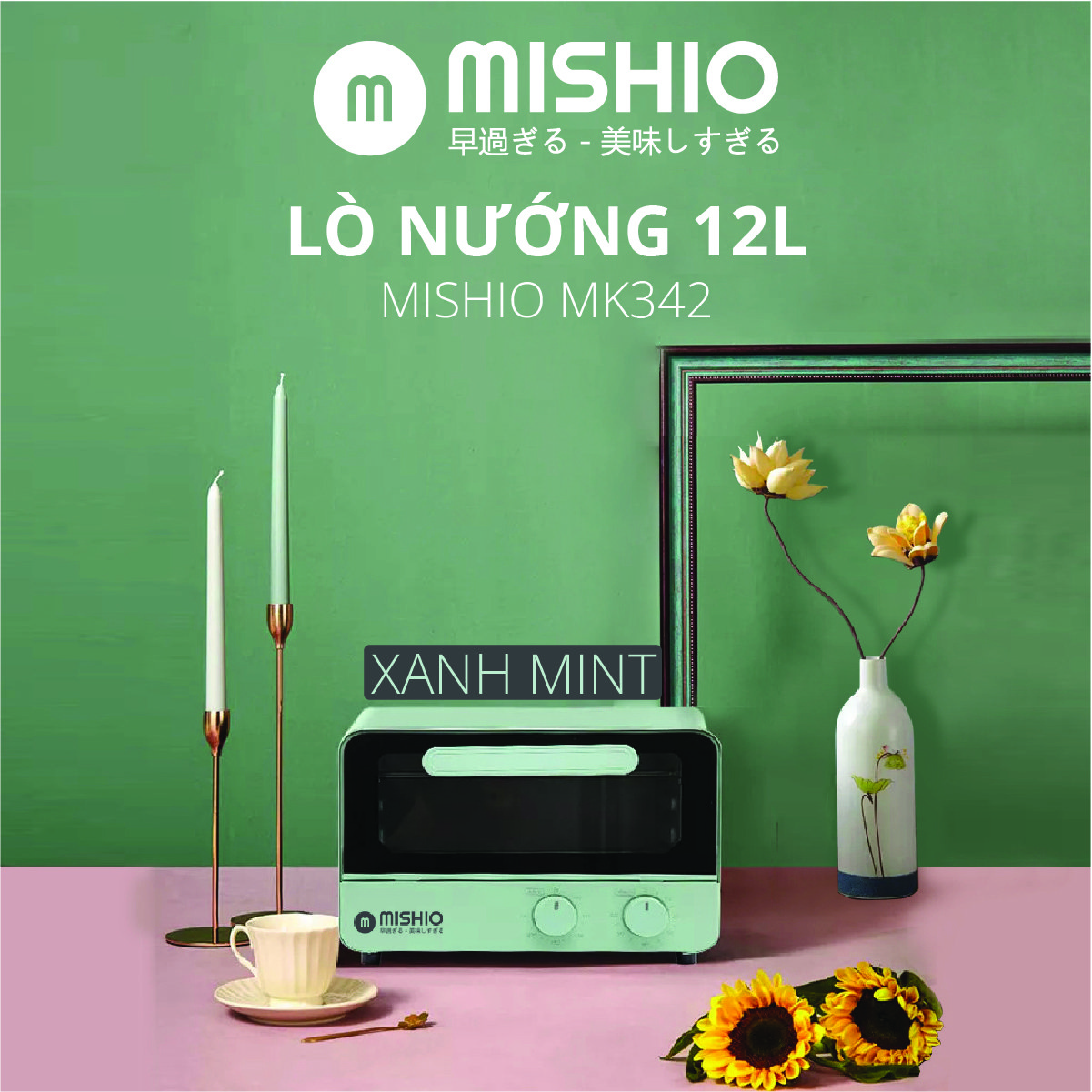 Lò nướng 12L Mishio MK342 - Hàng chính hãng