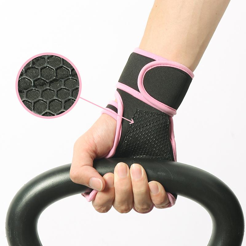 Găng tay tập luyện với cổ tay bọc chống trượt silicone chống chống trượt tập thể dục nâng cao Găng tay Color: Pink Size: XL