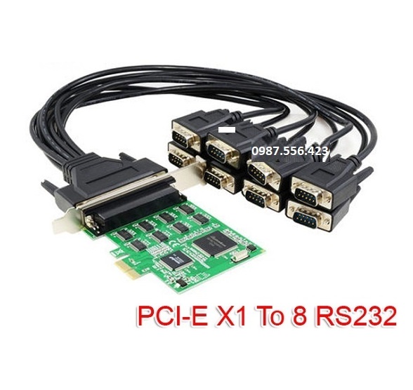 Cạc chuyển đổi  PCI-E ra 8 cổng Com (RS232 )  FG-EMT09A-1-BC01