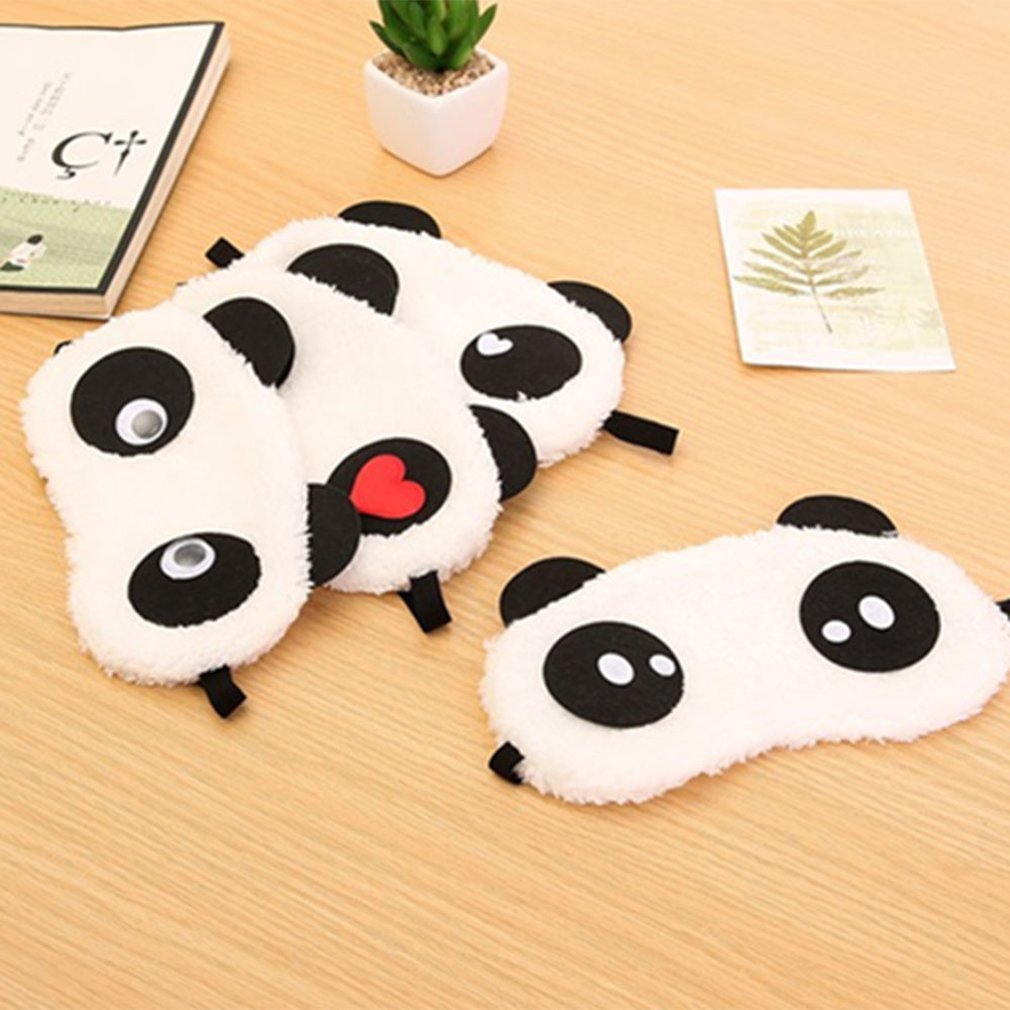 Combo 2 Bịt Mắt Ngủ Gấu Hoạt Hình Màu Trắng Chất Liệu Bông Mềm Dễ Chịu Siêu Đáng Yêu CTS-PANDA