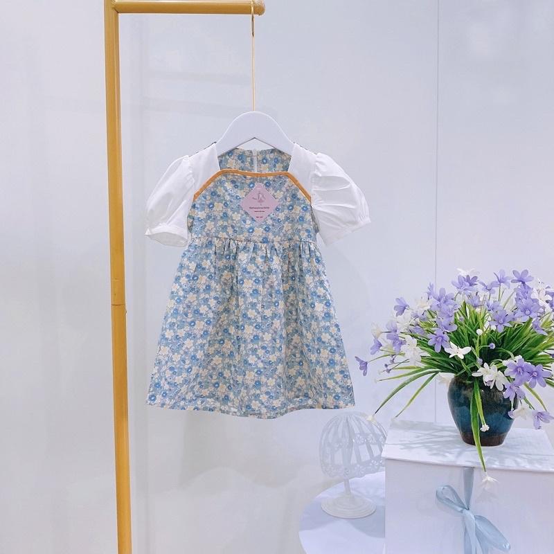 Váy bé gái mùa hè cộc tay 8-30kg NHƯ Ý HOUSE'S đầm cho bé yêu Hàng Thiết Kế từ 1 - 8 Tuổi- Váy hoa nhí xanh