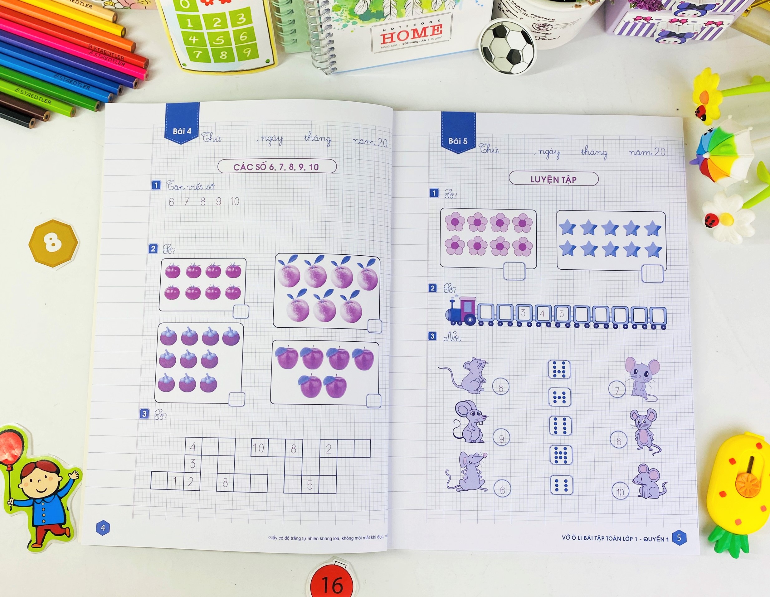 Sách - Vở Ô Li Bài Tập Toán Lớp 1 - Biên soạn theo chương trình GDPT mới - ndbooks
