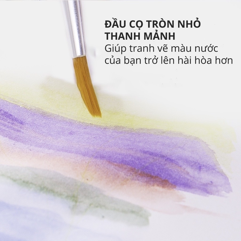 Bộ cọ vẽ chuyên nghiệp Deli 73885 - Dùng cho màu nước, màu bột, sơn acrylic - Cọ Niken, lông nhân tạo