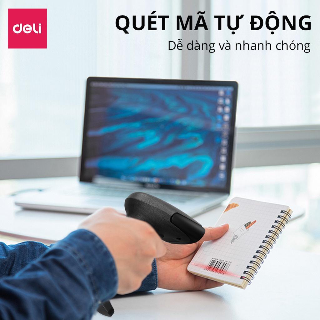 Máy Quét Mã Vạch 1D 2D Đa Ứng Dụng Deli - Quét Mã Bar Code QR Siêu Thị, Cửa Hàng Tạp Hóa, Kho Hàng, Kết Nối USB Có Dây Đa Thiết Bị Thông Minh - Hàng Chính Hãng- ES221