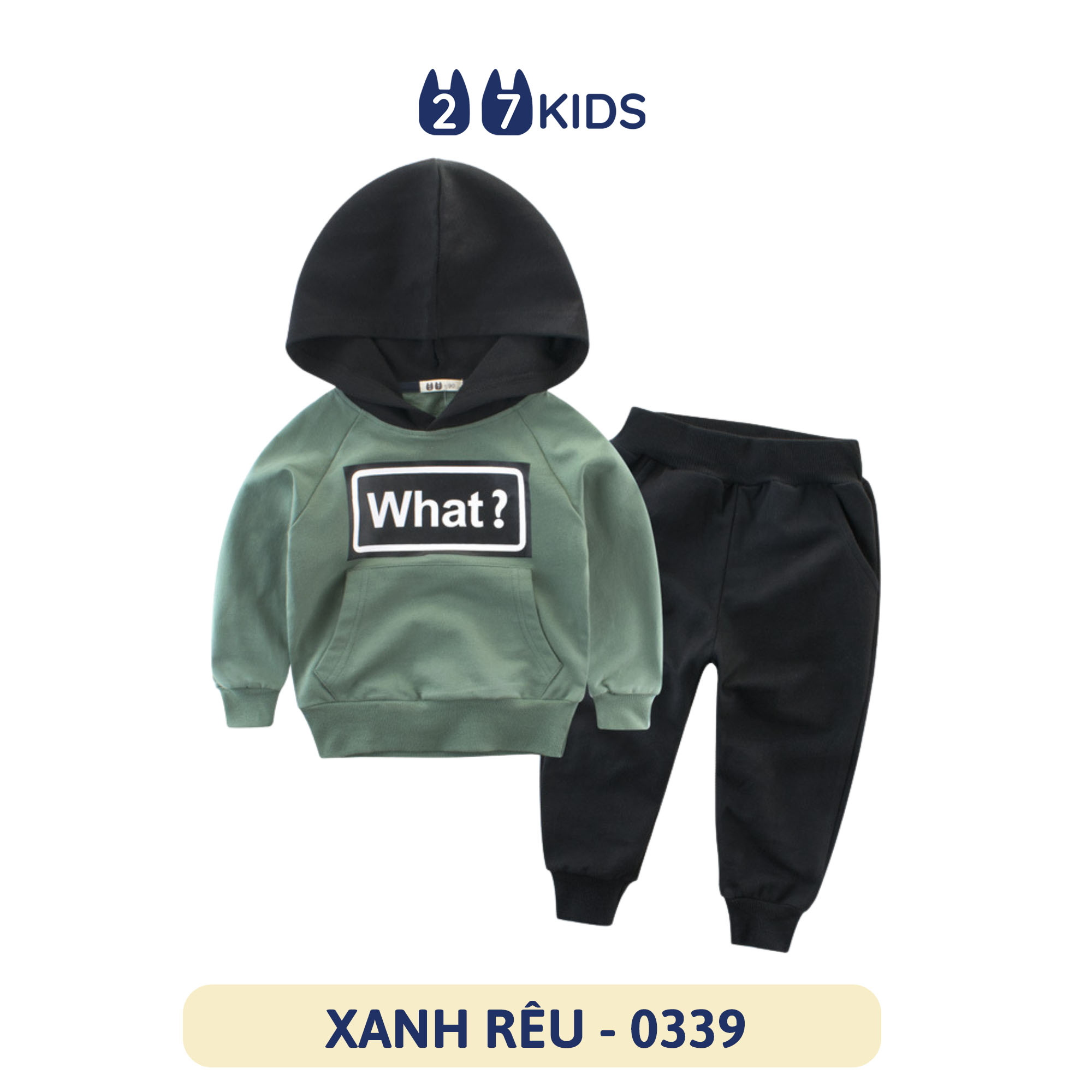 Bộ quần áo nỉ có mũ bé trai 27Kids đồ bộ thu đông hoodies da cá nam cho trẻ từ 2-10 tuổi BLSE3