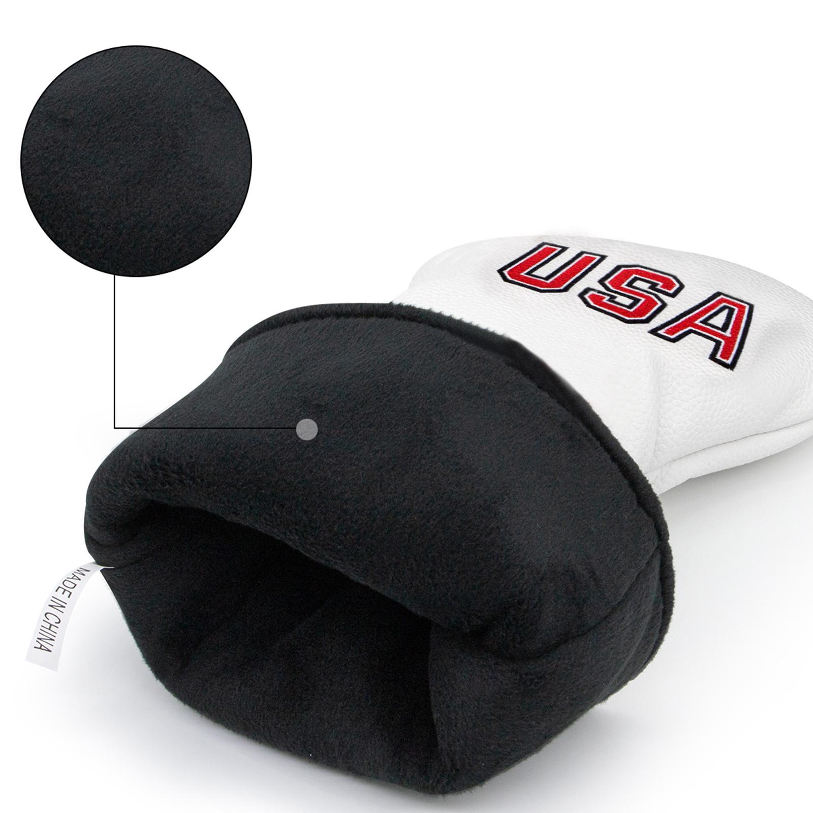 3pcs Golf Head Cover with Number Tags Headcover Guard for Driver Fairway Wood