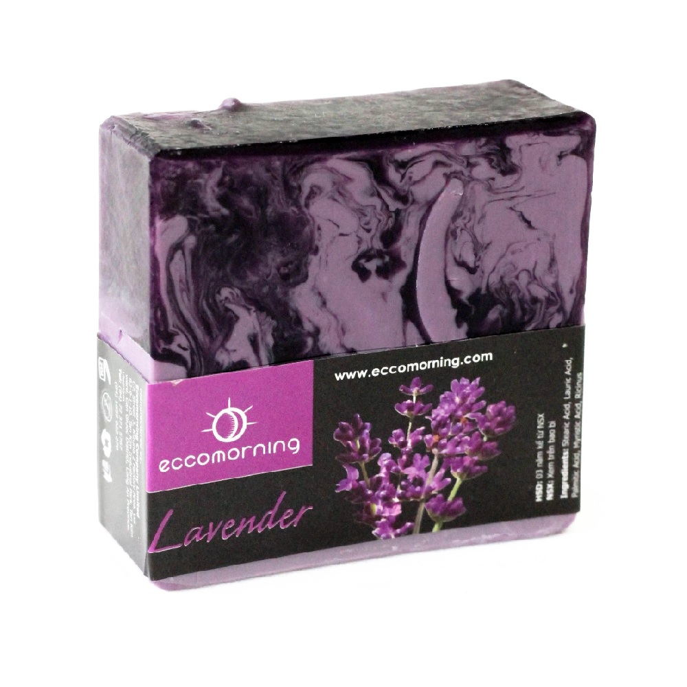 Xà Bông Thiên Nhiên Handmade eccomorning Hình Vuông Hương Oải Hương – Lavender Soap