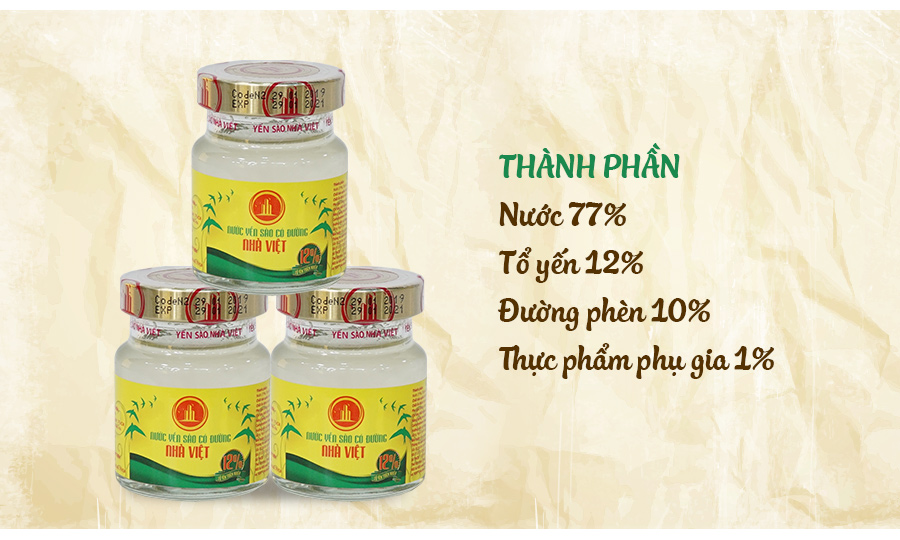 Bộ 7 hộp nước yến sào đường phèn Nhà Việt (42 hủ x 70ml) tặng thêm 3 cháo yến bổ dưỡng