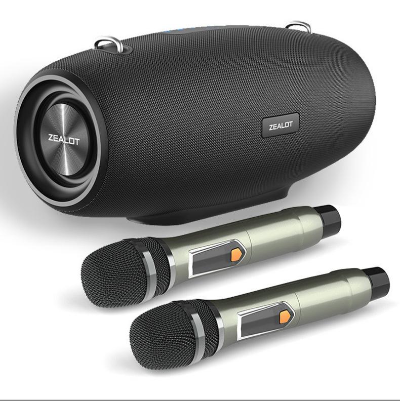 Zealot S67 Loa Bluetooth Boombox 60W công suất cao Di động Loa siêu trầm âm thanh nổi không dây Bass Loa lớn Radio có MIC Karaoke Màu sắc: Micrô kép