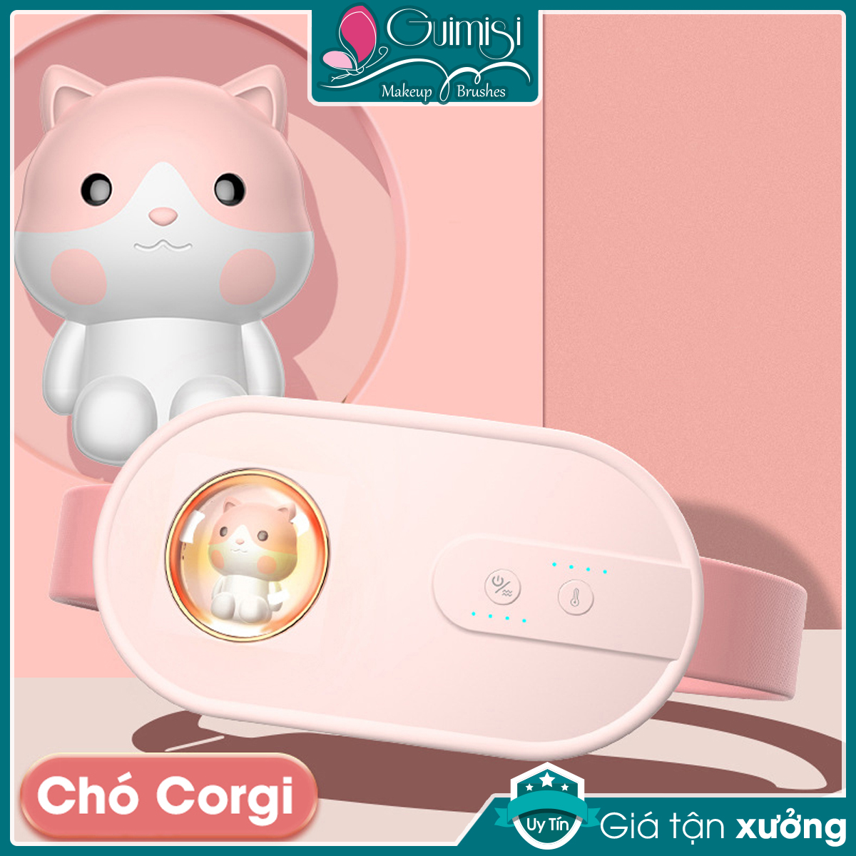 Đai Massage Kỳ Kinh Nguyệt Hình Chó Corgi, Chườm Ấm Bụng Phụ Nữ Cao Cấp