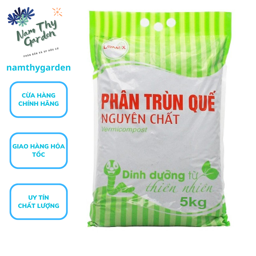 Phân trùn quế nguyên chất 100% dinh dưỡng từ thiên nhiên Lavamix gói 5kg