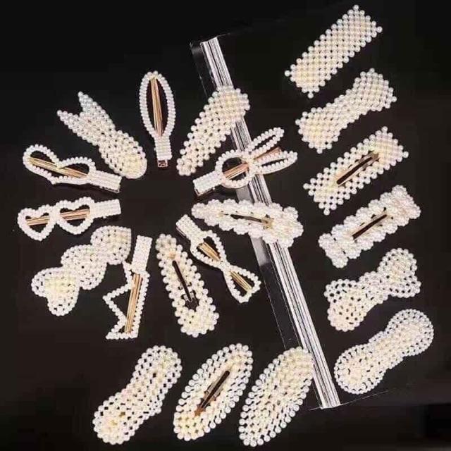 Set 20 kẹp tóc hạt siêu sang chảnh