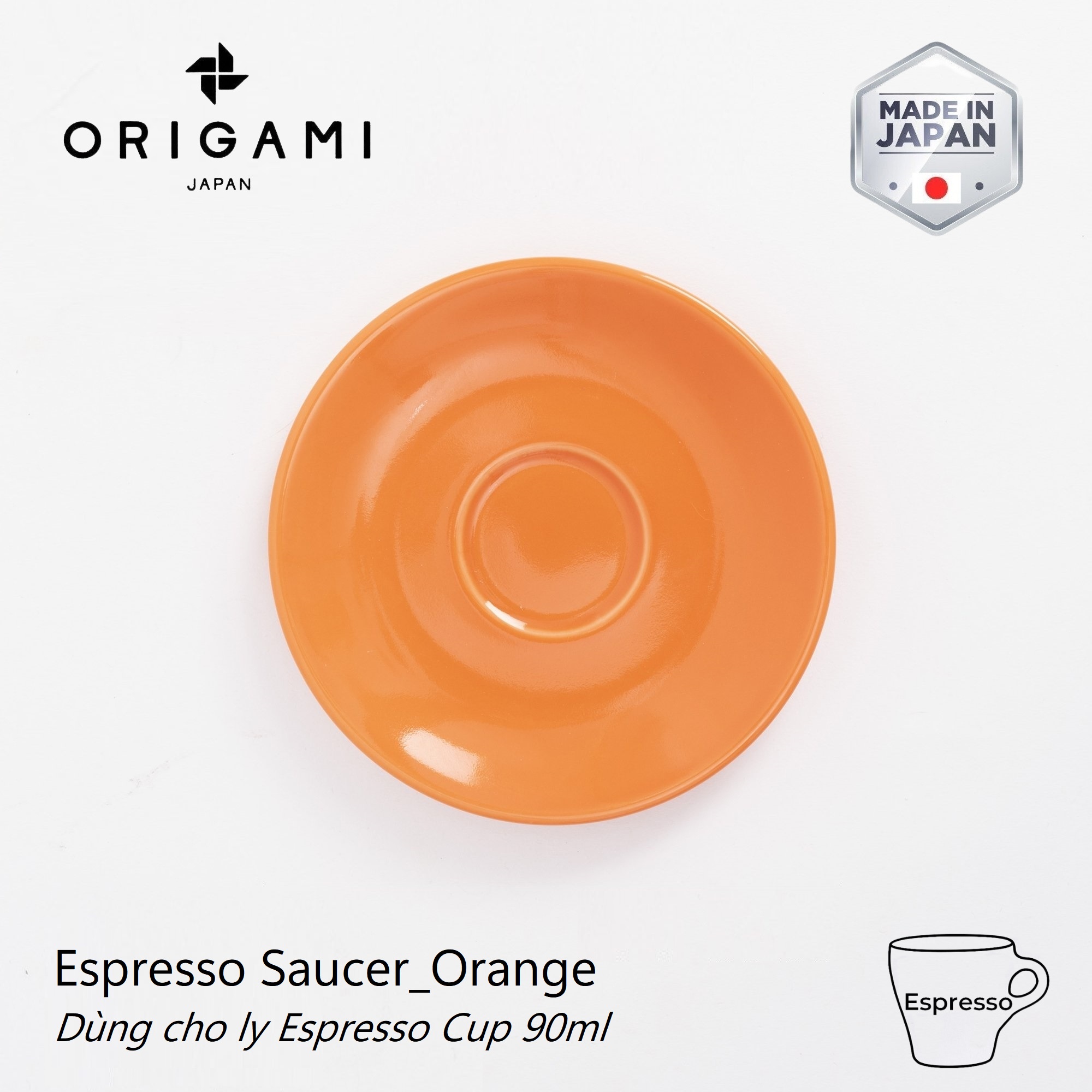 Đĩa sứ Origami Espresso Saucer 128mm