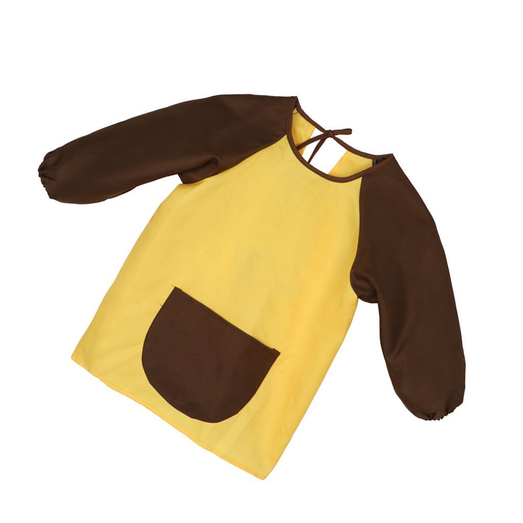 Childrens Waterproof Long Sleeve Apron Smock  Painting Blue - S