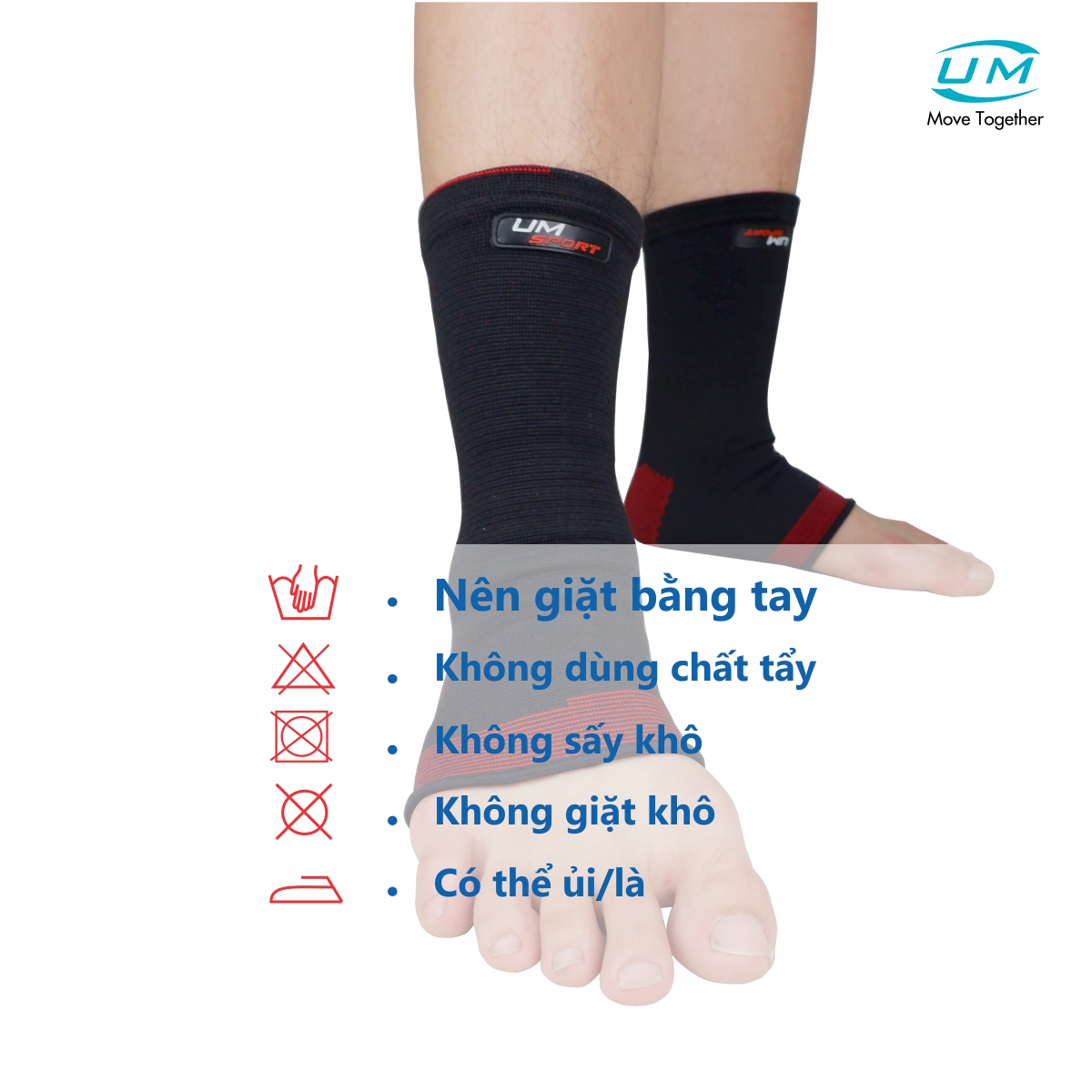 Bó cổ chân thể thao PRO Red United Medicare