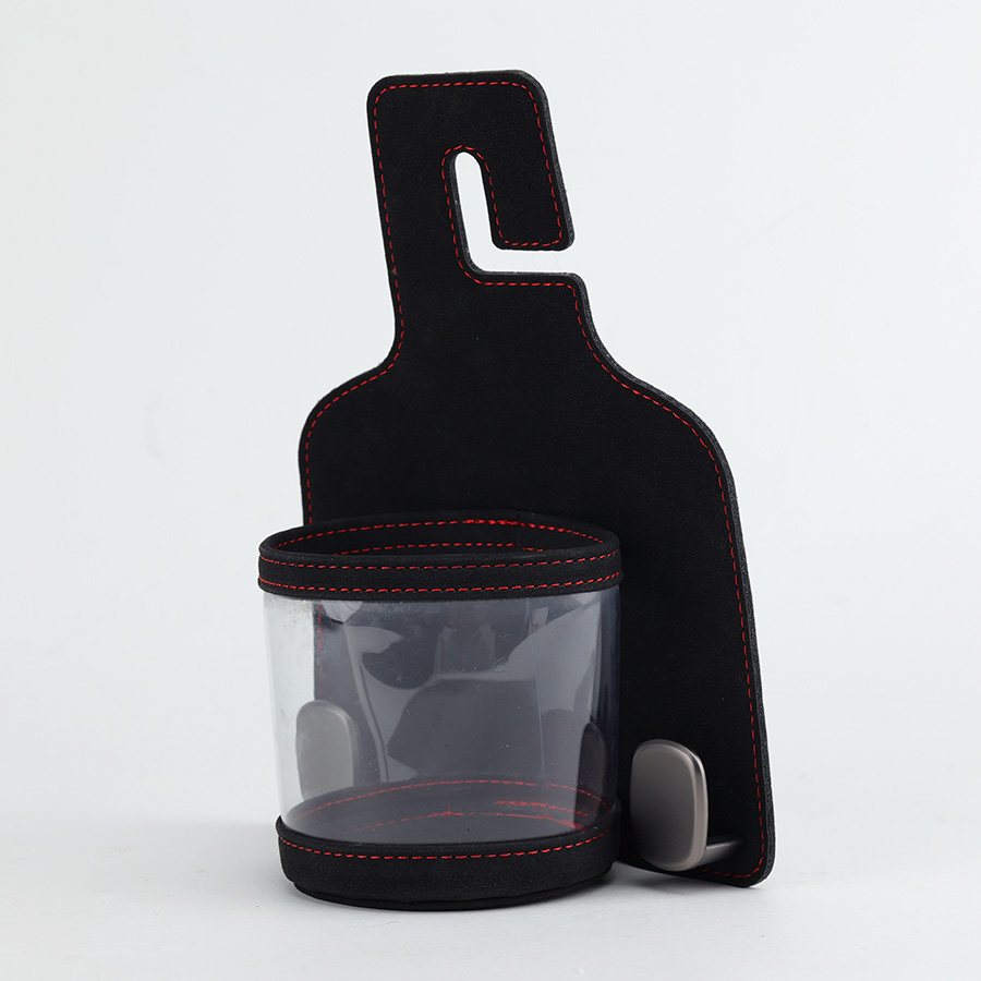 Móc Treo Đa Năng Có Hộc Đựng Ly Trên Ô Tô CIND BO-L021 Bằng Kim Loại Bọc Da Lộn Màu Đen Sang Trọng Cho Nội Thất Xe - Nhập Khẩu Chính Hãng