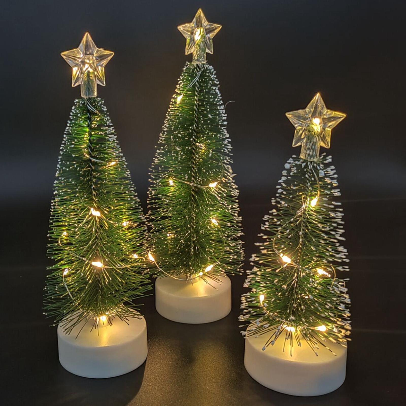 Set of 3 Miniature Christmas Trees Decorations  for Party Festival 3pcs S