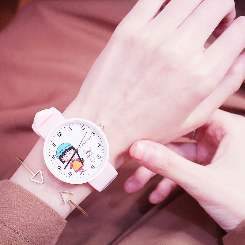 Đồng hồ nam nữ thời trang bé Maruko dây silicon nhiều màu cá tính ZO32