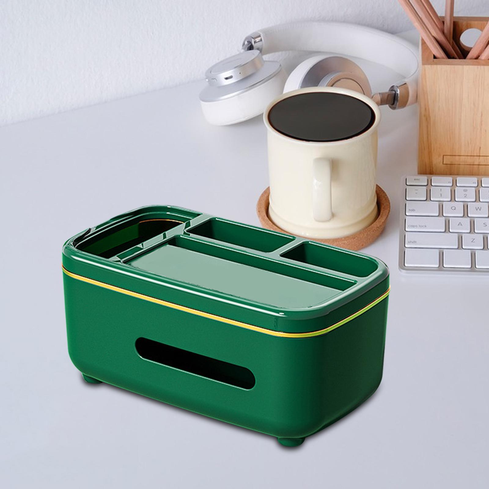 Desktop Tissue Box Cover Napkin Dispenser Desk Organizer