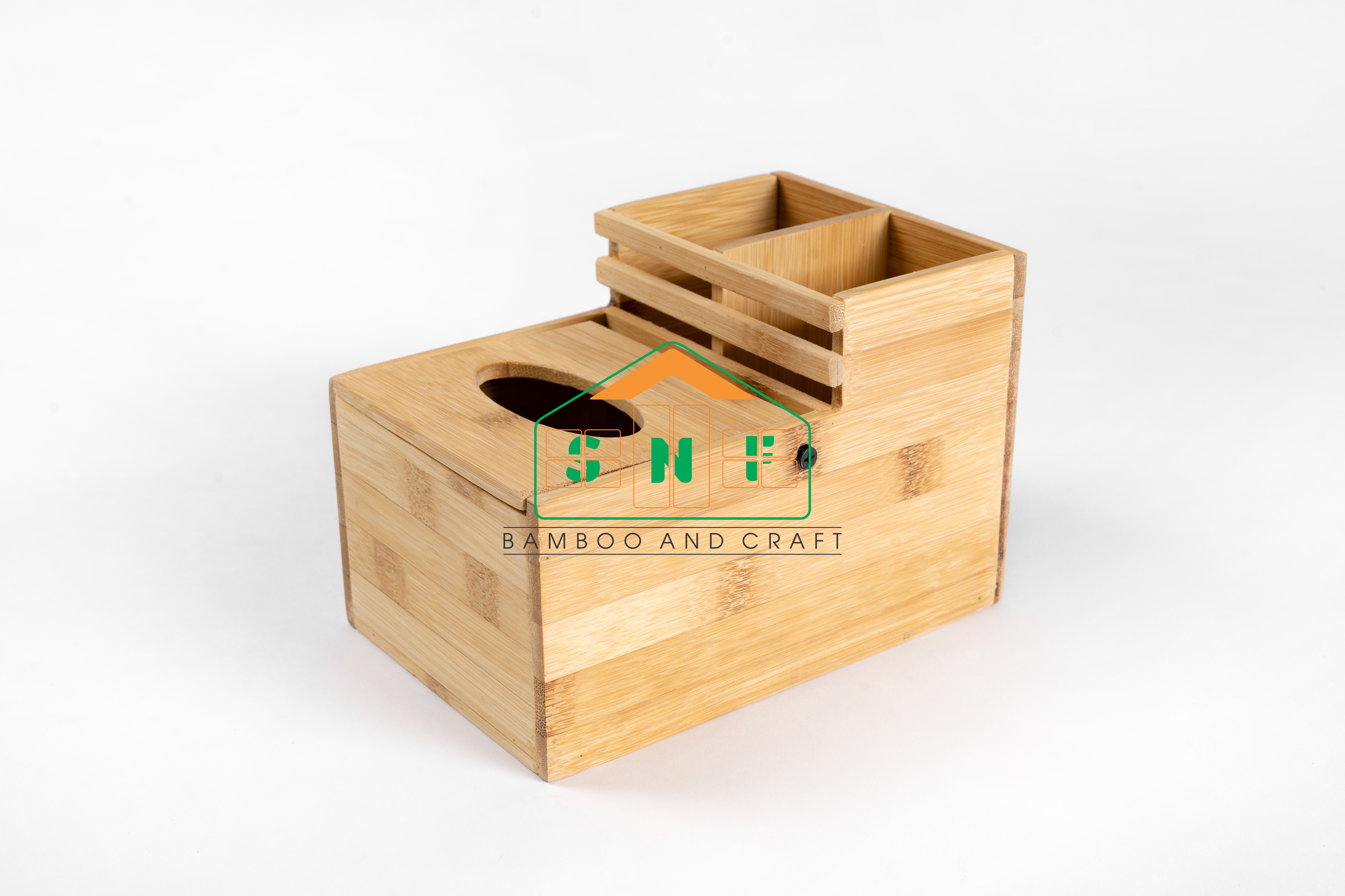 Khay Đa Năng Bằng Gỗ Tre Cao Cấp Đựng Đũa, Muỗng, Giấy Ăn, Gia Vị- SNF Bamboo and Craft