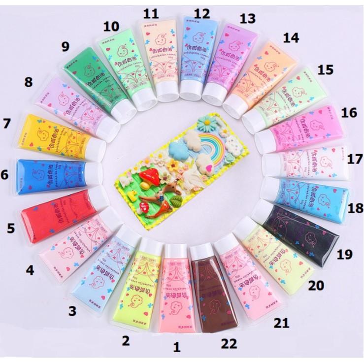 KHO-HN * Keo kem đủ 22 màu tuýp 50ml (tặng kèm đầu bắt kem) trang trí ốp điện thoại, khung ảnh, DIY