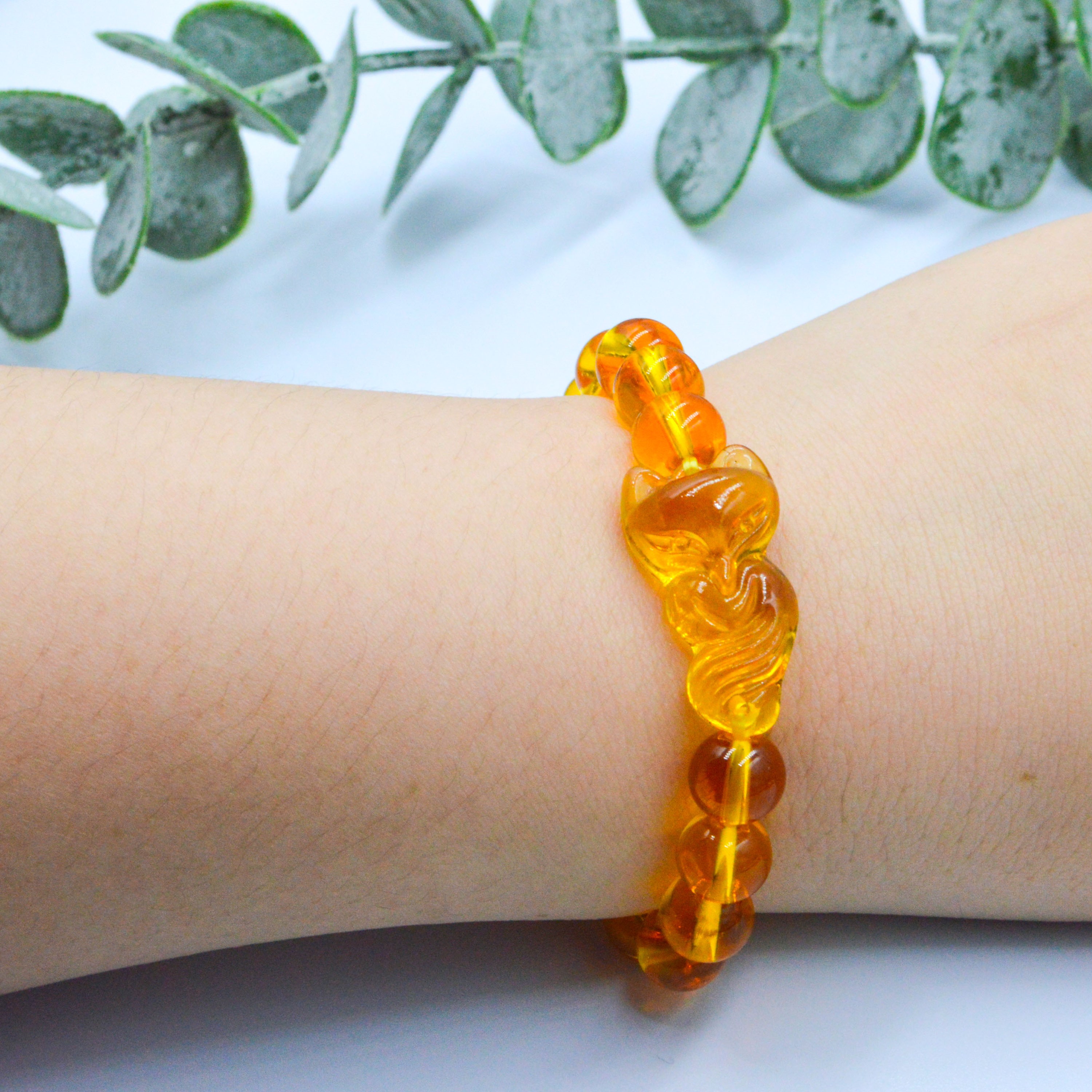 Vòng Tay Hồ Ly Yểu Điệu Topaz Vàng Phối Thạch Anh Vàng