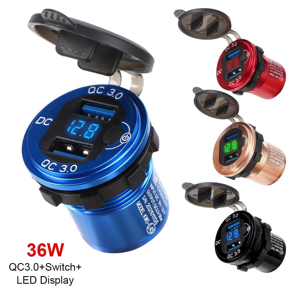 Cục sạc nhanh QC3.0 36W 9V/32V chống nước thông dụng cho điện thoại/máy tính bảng
