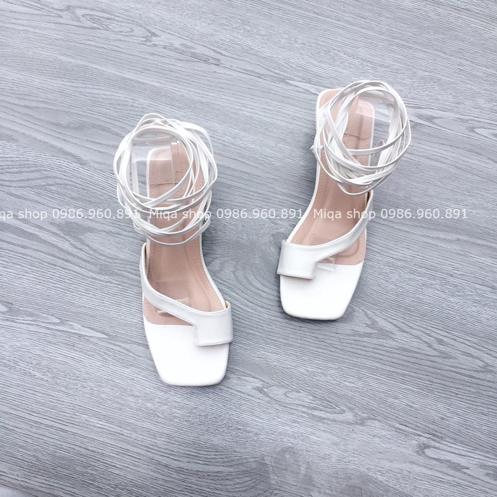Sandal nữ xỏ ngón đế vuông 3p cột dây thanh lịch dễ đi