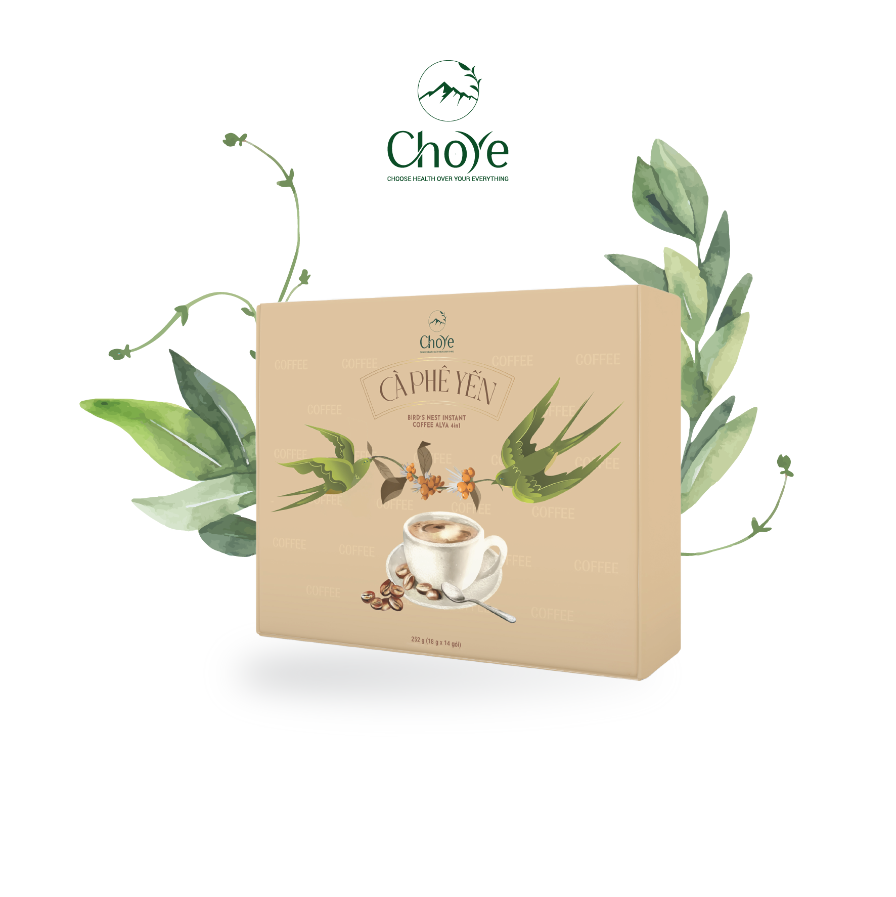 Cà Phê Hòa Tan Choye Yến (Hộp 14 gói x 18g)