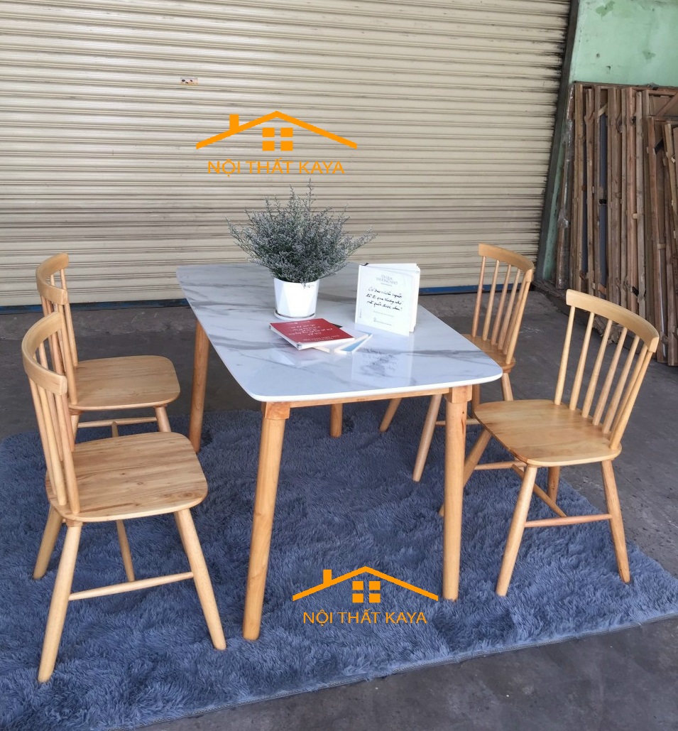 Set Bàn Ăn 4 Ghế Sunny Giả Đá