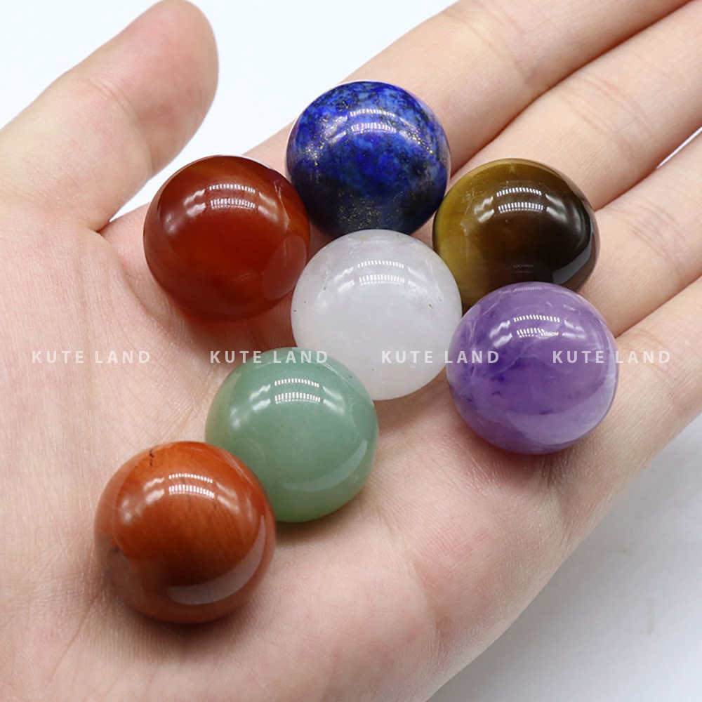  Hộp Combo 7 Viên Đá Tròn Phong Thủy 2 Cm Chakra Và Chakela