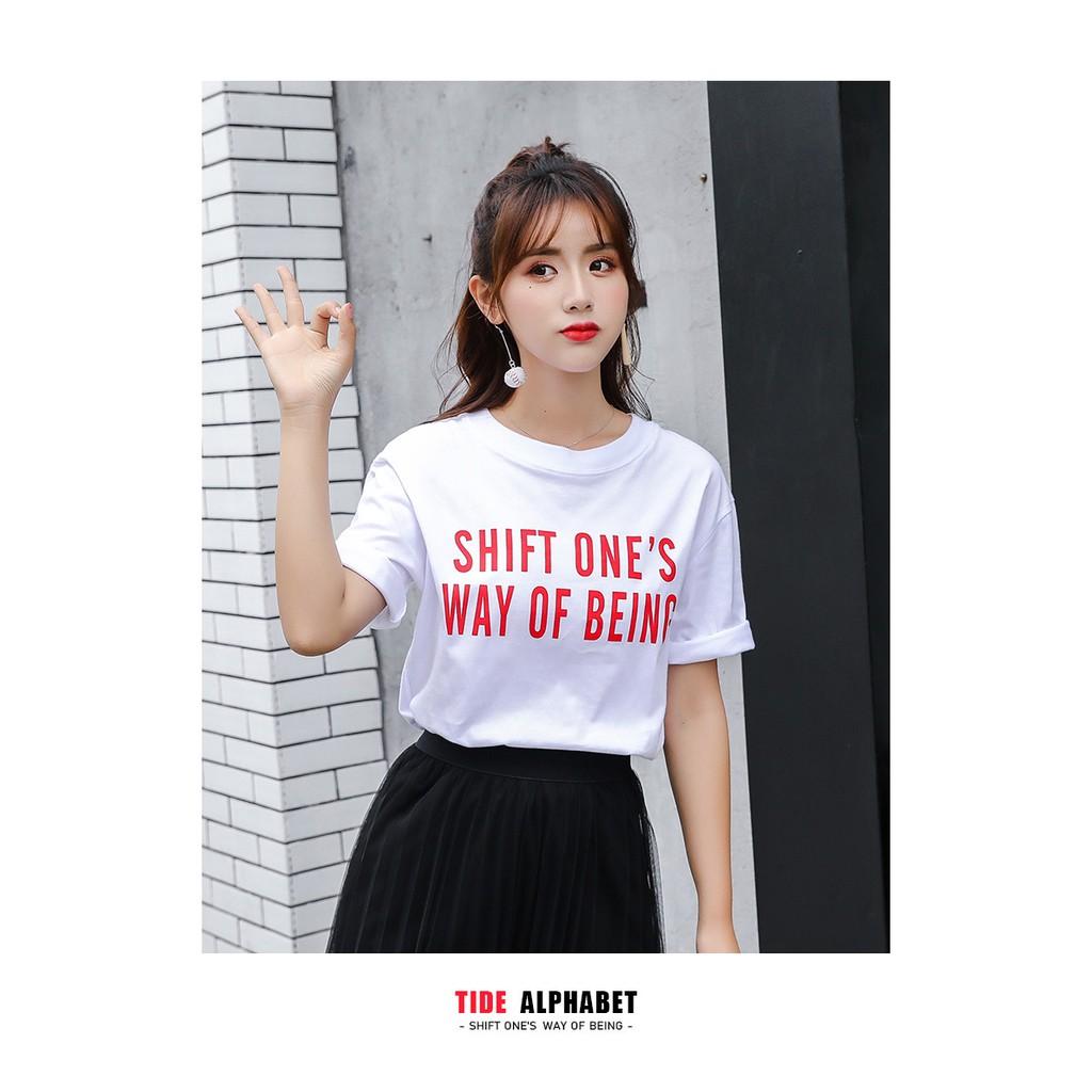 Áo tay lỡ SHIFT ONE'S WAY OF BEING trước ngực dáng rộng unisex