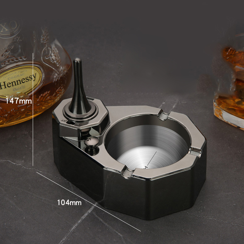 Hột Quẹt Bật Lửa Diêm Xăng ZC006 Đánh Lửa Bằng Điện Kiêm Gạt Tàn Để Bàn 3 Điếu - Nhiều Màu