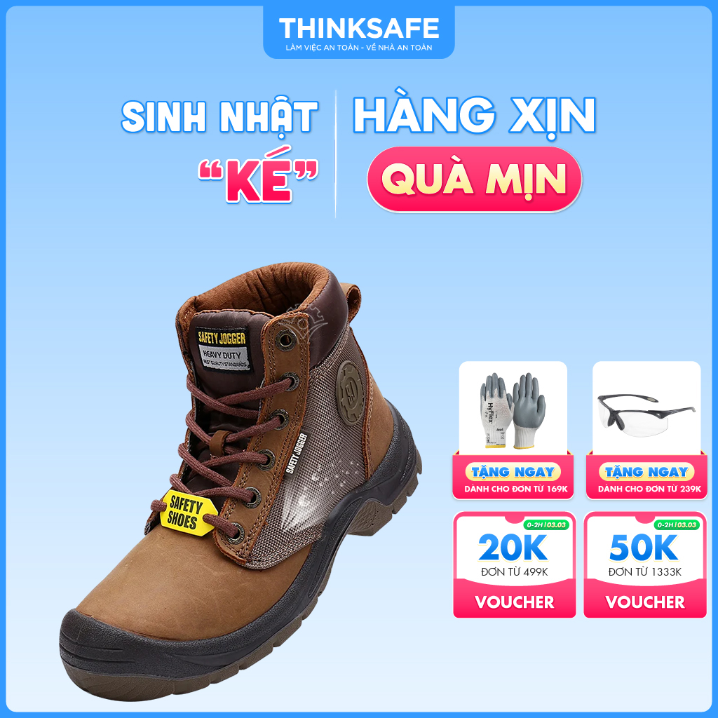 Giày bảo hộ lao động Safety Jogger Dakar S3 da thật, chống nước, chống đinh, chống tĩnh điện, cao cổ - Thinksafe