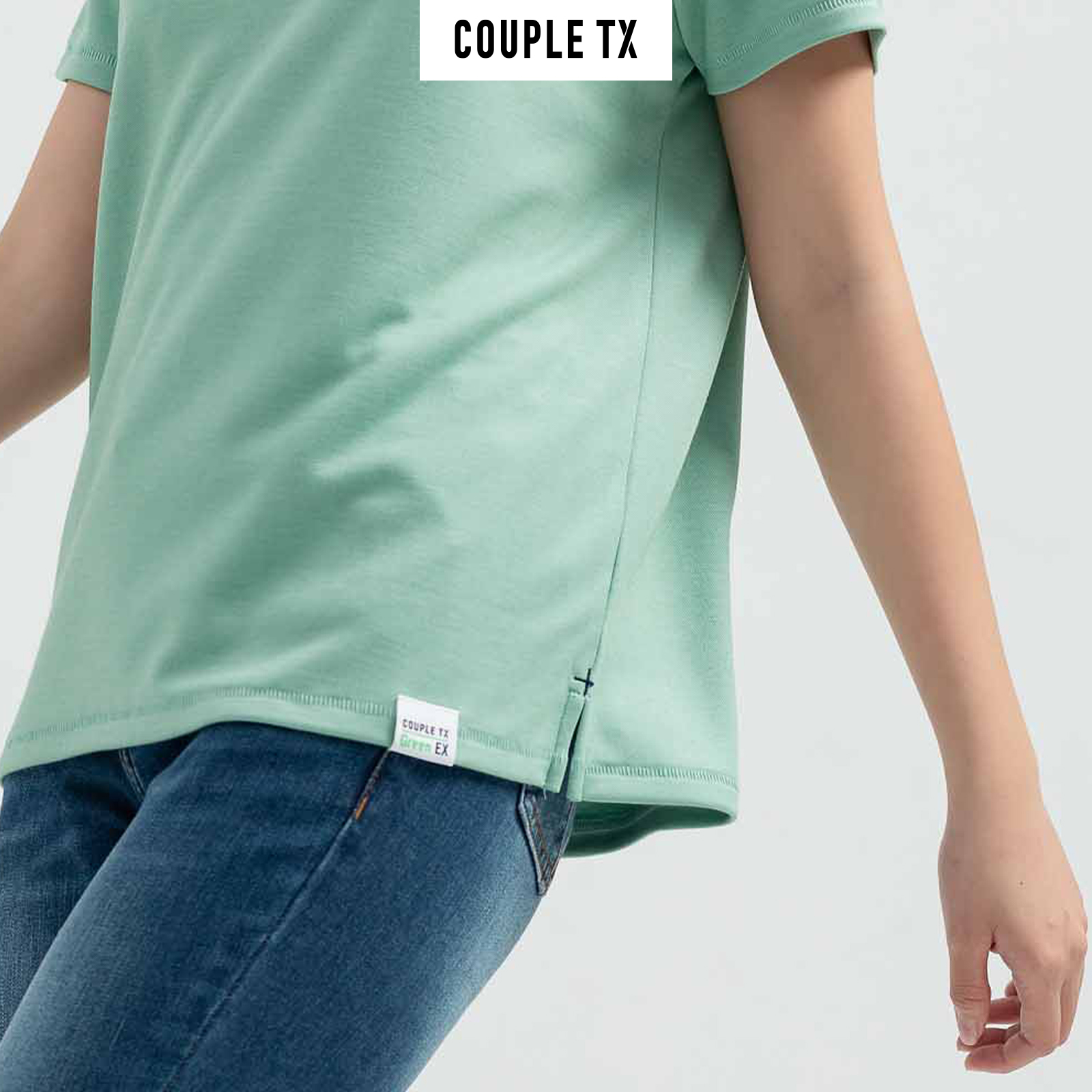 COUPLE TX - Áo Thun Nữ Green X cổ tròn WTS 2176