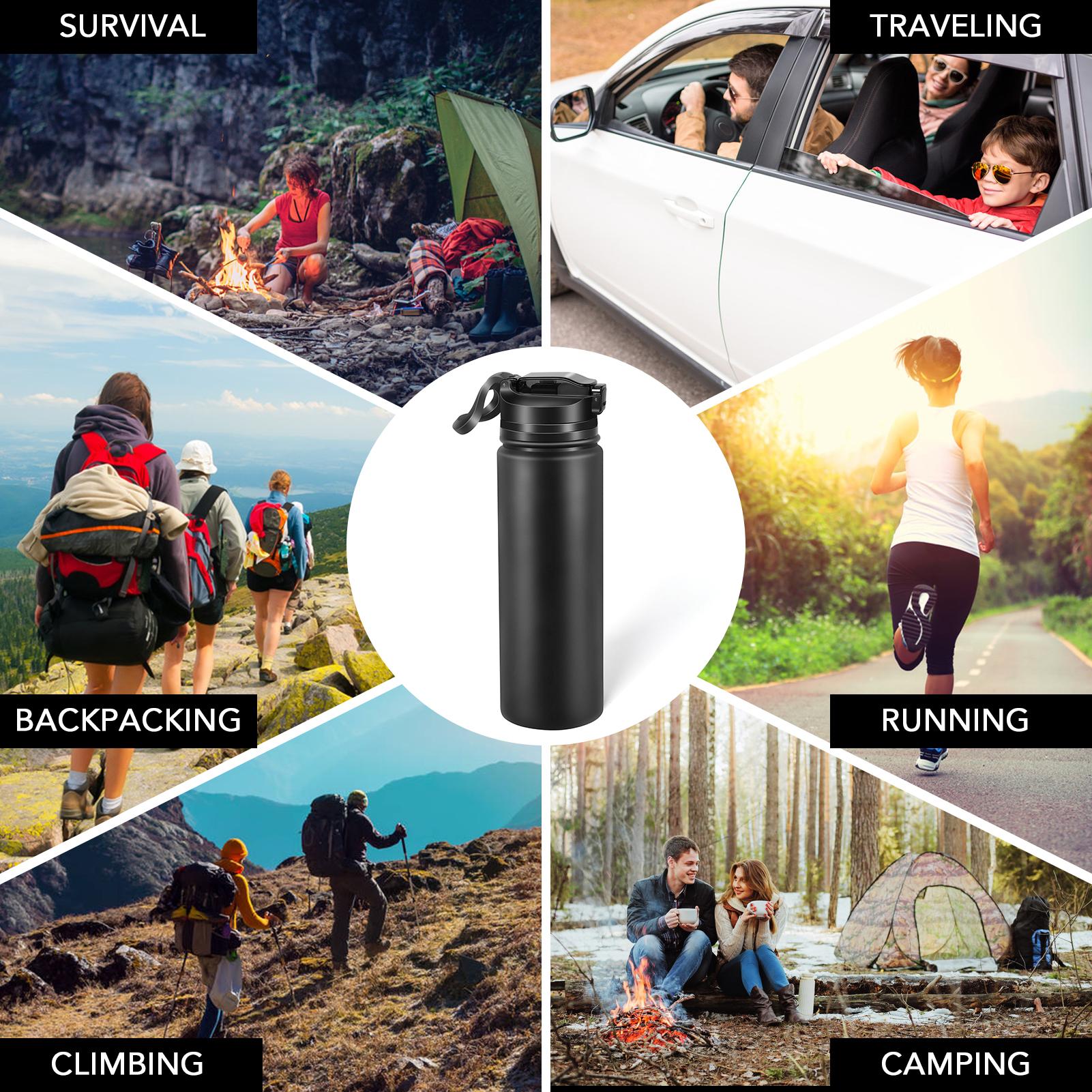 Bình lọc nước chân không bằng thép không gỉ 650ml / 1000ml