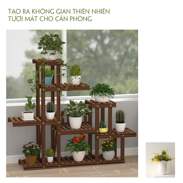 Giá để cây cảnh A001 size 97*25*98 có bánh xe